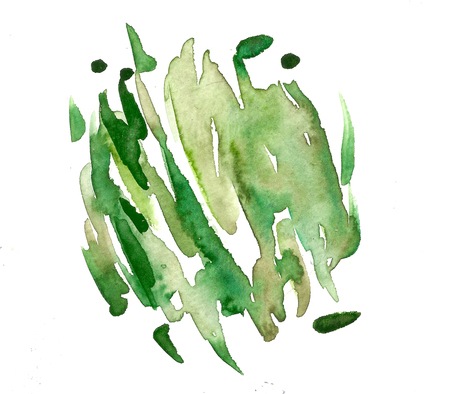 watercolor green brush strokesの写真素材