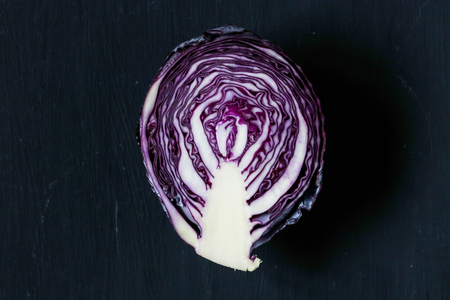 red purple cabbagesの写真素材
