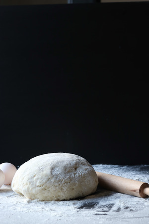 dough with flourの写真素材