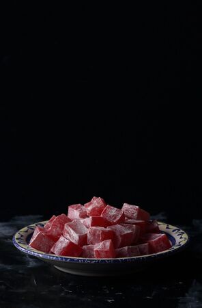 Turkish delight lokum with rose aromaの写真素材
