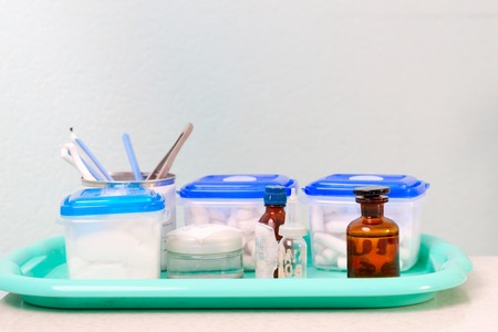 Stomatological instrument in the dentists clinic. Dental background: work in clinic. Operation,...