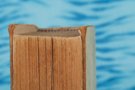 Books on wooden table. Back to school. Copy spaceの写真素材