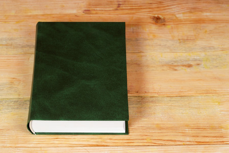 Book on wooden table. Back to school. Copy space. Top view.の写真素材