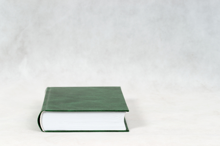 Open book on table. Back to school. Copy space. Top view.