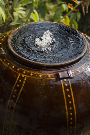 Fountain in front yard for auspiciousnessの写真素材