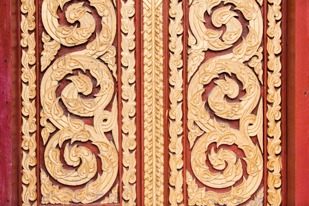 Texture of door in Thai temple.The amazing pattern.の写真素材