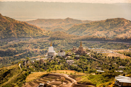 Wat whasonkeaw temple in the mountain with colorful forest,khaokho Phetchabun Thailand.の写真素材