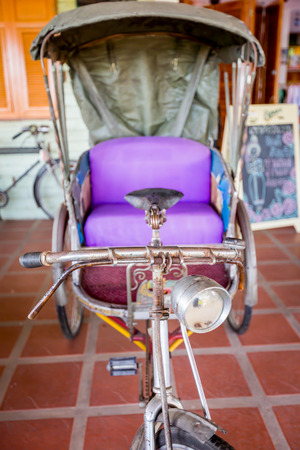 Thai old style transportation,Thailand tricycle.の写真素材