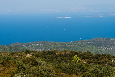 A scenic bay of Vis island in Croatiaの写真素材