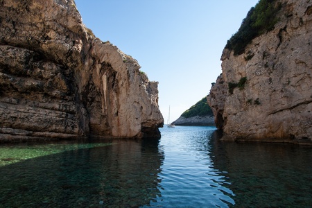 Stiniva bay in vis island  Croatia の写真素材