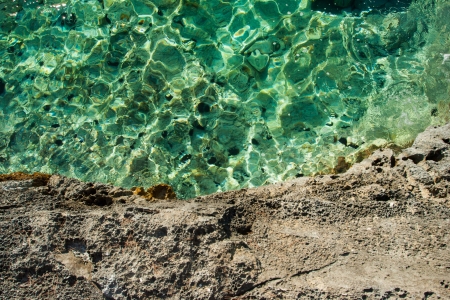 beautiful rocky beach in croatiaの写真素材