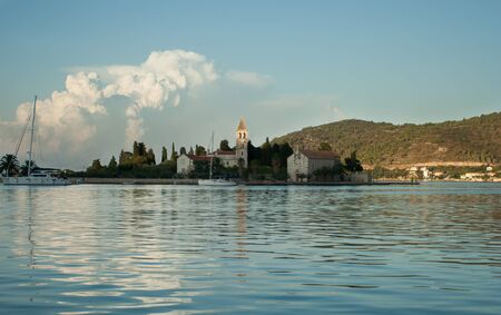old church on the coastの写真素材