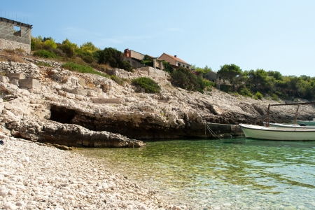 Coastal port on a bay  Croatia , vis の写真素材