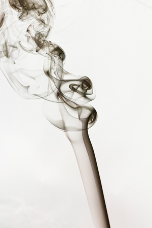 Gray smoke in white backgroundの写真素材