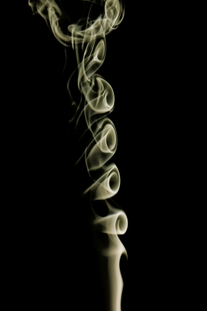 gray smoke in black backgroundの写真素材