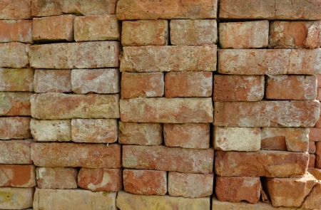 stacked red bricks on each otherの写真素材