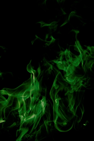 green flames of fire as  abstract backgorundの写真素材