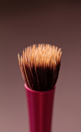 yellow black makeup brushes closeup picturesの写真素材