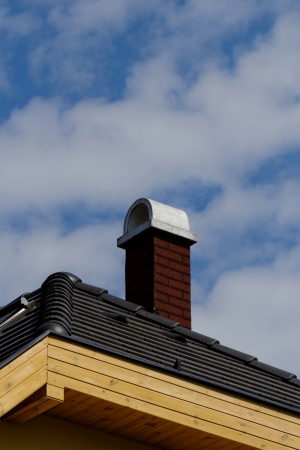 chimney on the roofの写真素材