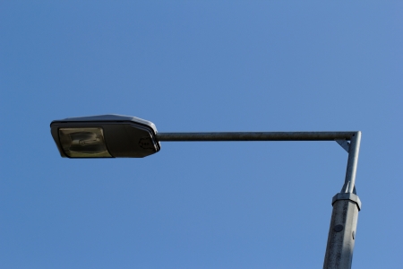 Street lamp under the blue skyの写真素材