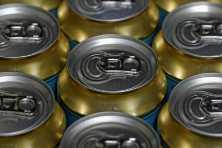 Much of drinking cans close upの写真素材