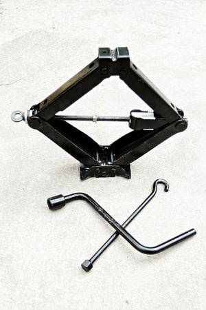 car hand lifter set for tire changingの写真素材