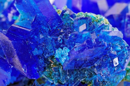 macro photo about crystals of blue vitriol - Copper sulfateの写真素材