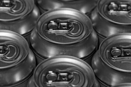 Much of drinking cans close upの写真素材
