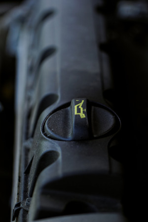 Detail of car engine, check oilの写真素材
