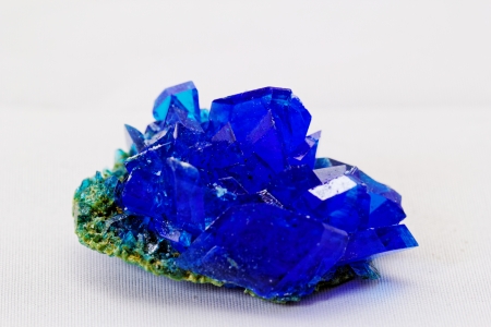 macro photo about crystals of blue vitriol - Copper sulfateの写真素材
