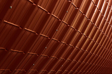 red industrial plate texture (close up of patternt) backgorundの写真素材