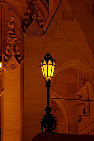 Photo of the Budapest parliament's parts at nightの写真素材