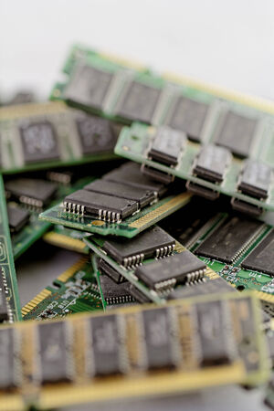 Many different computer memory modules (RAM, SD, DDR, EPROM)の写真素材
