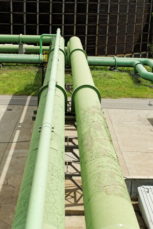 industrial pipes in a electricity power plantの写真素材