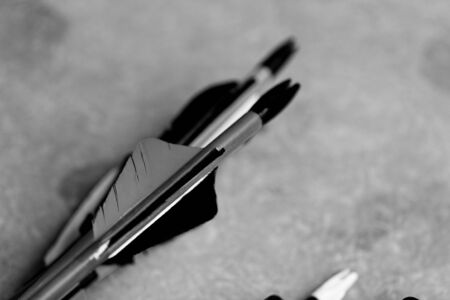 many new modern feathered end of arrows bwの写真素材