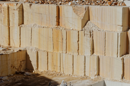 Detail of huge Thassos white marble quarry (mine) with grabberの写真素材