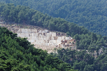 Landscape of the marble quarry in Thassos - Greeceの写真素材