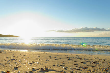 Beautiful photo of the sunrise in Thassosの写真素材
