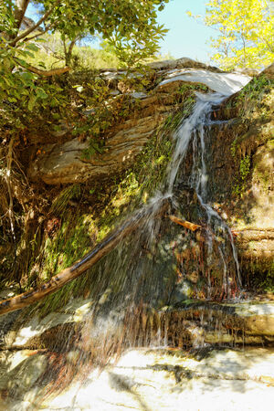 Beautiful Skala Maries Falls in Thassos, Greeceの写真素材