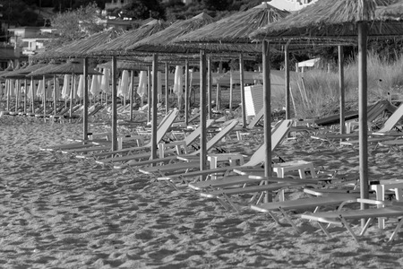 Photo of the golden beach in Thassos Panagia - Greeceの写真素材