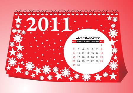 Desk calendar January 2011のイラスト素材