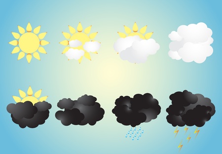 High quality icon set relating to weather のイラスト素材