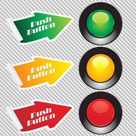 Button set with stickers, vector illustrationのイラスト素材