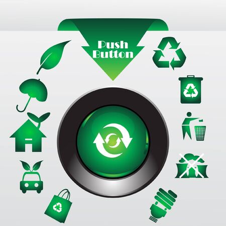 Recycle button, vector illustrationのイラスト素材