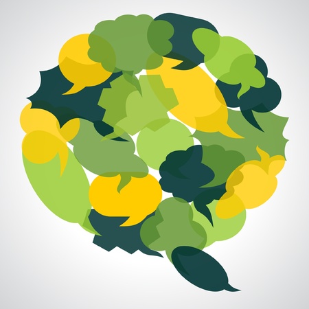 Big green speech bubble vector illustration. のイラスト素材