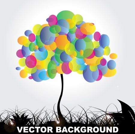 Abstract colorful tree, vector のイラスト素材