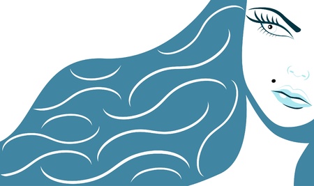 Girl with long hair のイラスト素材