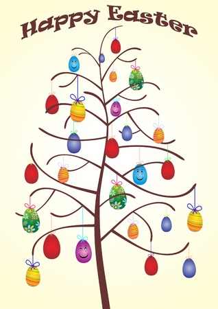 Easter tree vector のイラスト素材