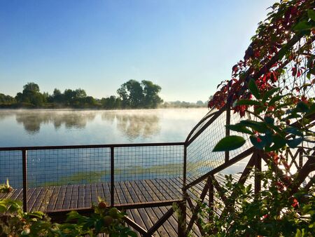 Morning on the riverの写真素材