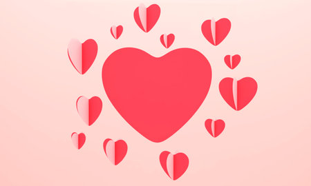 Valentines day 3d render for background mockup and banner